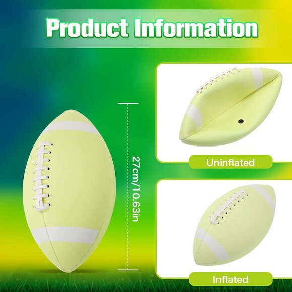 Football Glow in the Dark Light Green PU Leather Youth Size 5 Hand Stitched Gift - Picture 7 of 9